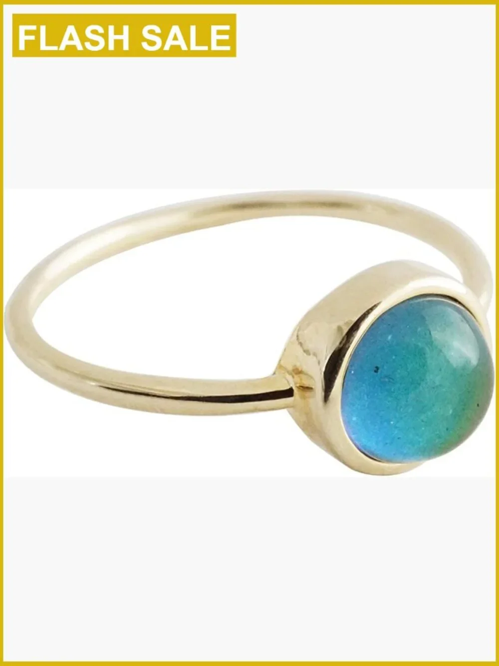 Mood Ring - Gold Plated Stacking Ring Size 6
